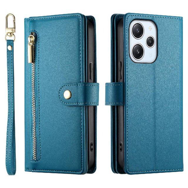 GANGXUN Étui en Cuir à Rabat pour Xiaomi Poco M6 Pro - Sangles Longues et Courtes, design Portefeuille