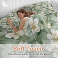 thumbnail image 4 of White Floral 4 Piece Duvet Cover Set Full Size Watercolor Flower Soft Bedding Set Comforter Cover, 1 Duvet Cover 1 Flat Sheets and 2 Pillowcases, 4 of 9