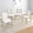 Antique White/Ivory Cushion/Set of 4, variant on Plank+Beam Solid Wood Dining Chair, Set of 2 Kitchen Chairs with Cushion, White