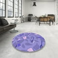 thumbnail image 4 of Ahgly Company Machine Washable Indoor Rectangle Transitional Purple Mimosa Purple Area Rugs, 7' x 9', 4 of 7