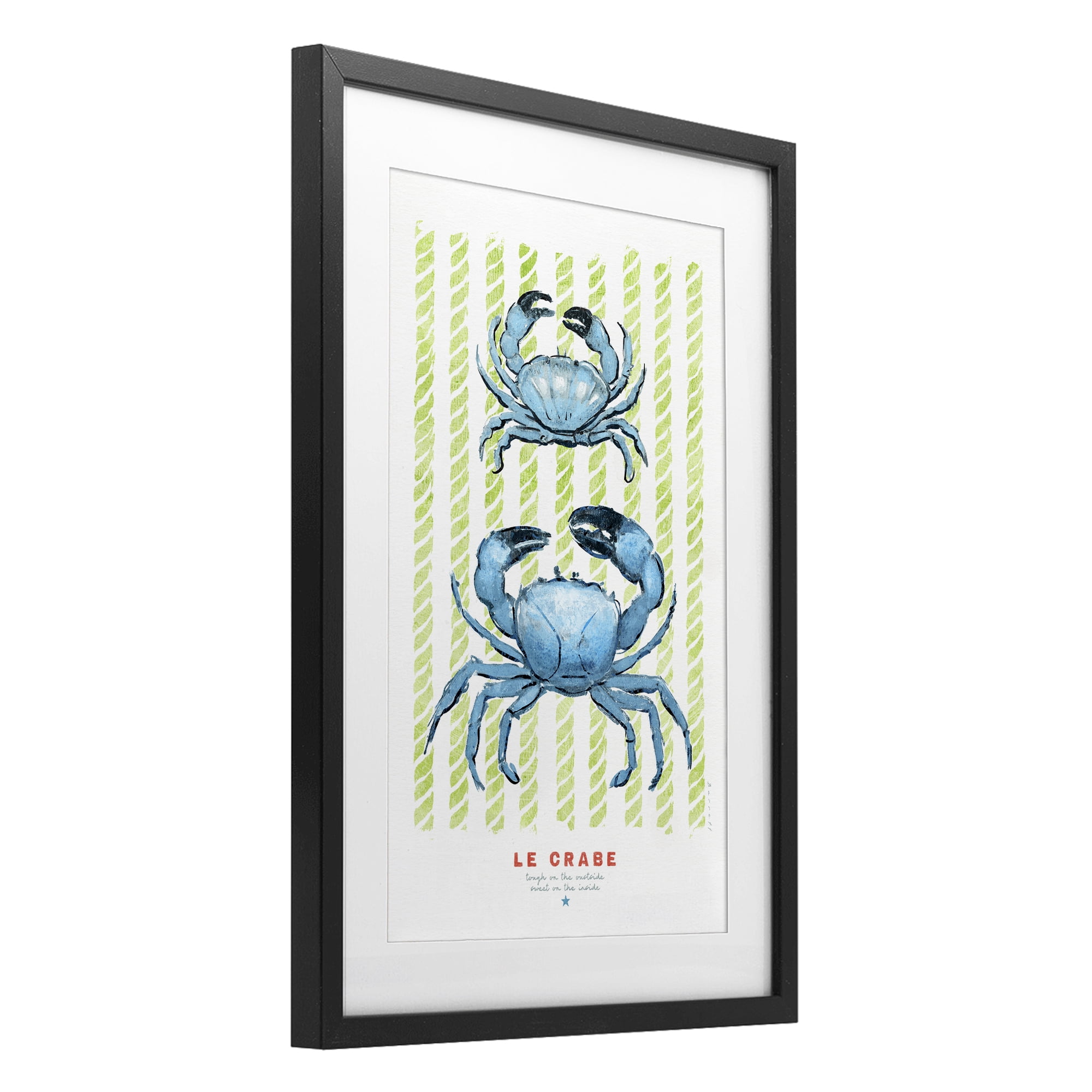 Stupell Industries Modern Bistro Crabs Black Framed Print Under Glass, design by Chad Barrett