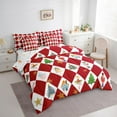 thumbnail image 2 of Manfei Christmas Nutcracker Twin Bedding Sets 7-Piece for Kid, Dreamy Princess Fairy Bedding Comforter Set, Retro Red Plaid Reversible Sheet Sets, Luxury Bedroom Decor, 2 of 6