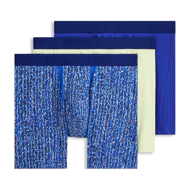 Jockey Men's Chafe Proof Pouch Cotton Stretch 6" Boxer Brief - 3 Pack