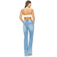 thumbnail image 3 of Machine Jeans Women's Juniors High Waist Denim Flares (2, Denim), 3 of 4