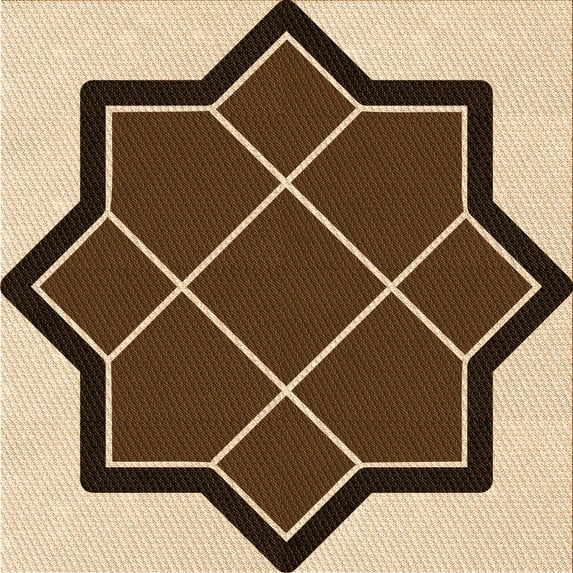 Ahgly Company Indoor Square Patterned Blood Night Red Area Rugs, 8' Square