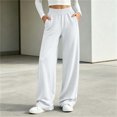 thumbnail image 5 of Levmjia Women Solid Elastic Waist Long Pants Soft Casual Trousers Loose Fit Comfortable Daily Wear Travel Home Outdoor All Season Fashio, 5 of 7