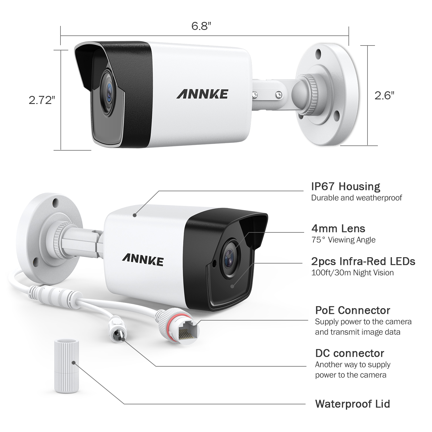 3TB HDD ANNKE PoE Sistema de Vigilancia 4K NVR con 3TB Disco Duro 16 Canales H.265 Pro 16 x 5MP HD IP C/ámara de Seguridad Grabador de V/ídeo Interior y Exterior Visi/ón Nocturna EXIR