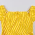 thumbnail image 6 of WCMZJ Women's Convertible off Shoulder Tie Ruched Front 1950s Vintage Dress Cup Sleeve Polka Dot Casual A-Line Swing Dresses Yellow M, 6 of 9