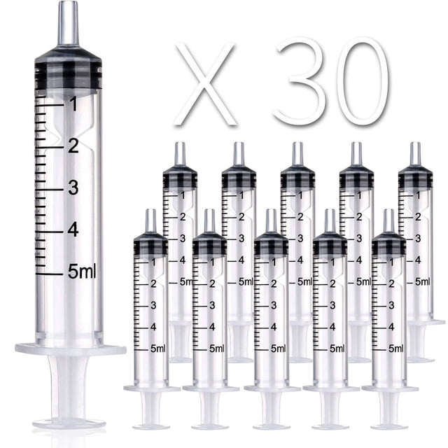 Paquete de 10 jeringas de plástico de 1 ml/cc, jeringas medidoras de líquidos, herramientas selladas individualmente con medición para laboratorios científicos, medición de líquidos, alimentación de m