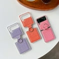 thumbnail image 4 of Slim Folding Case for Samsung Galaxy Z Flip 3 6.7 Inch with Anti-Slip Stylish Ring Shockproof Cover, Shining Lattice Pattern Anti-Drop Lightweight Phone Case for Samsung Galaxy Z Flip 3,Black, 4 of 10