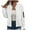 White, variant on Kukoosong Women's Bomber Jacket Casual Zip Up Outerwear Windbreaker with Pockets Baseball Jacket