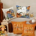 thumbnail image 2 of Fall Hydrangea Pumpkin Pillow Covers Hello Fall 18 x 18 Inch Throw Pillows, Thanksgiving Autumn Floral Seasonal Decorative Farmhouse Cushion Case for Sofa Couch Set of 4, 2 of 6