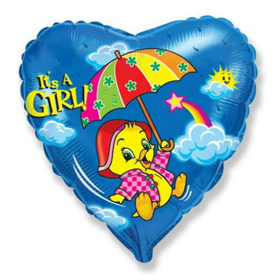 18 inch Girl Rainbow Duck Foil Mylar Balloon - Party Supplies Decorations