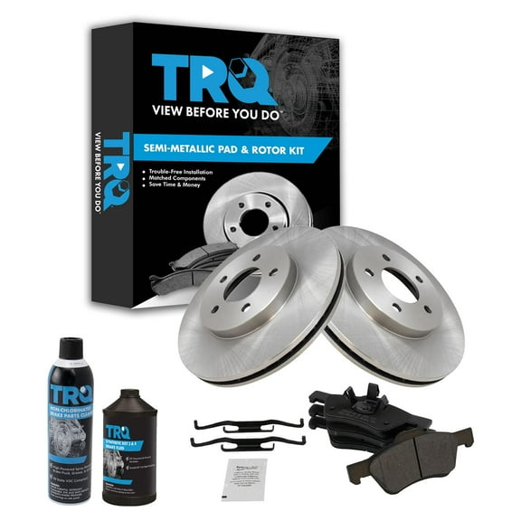 TRQ Metallic Brake Pad & Rotor Front Kit w/Fluids for Ford Escape Mazda Tribute BKA17911