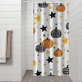 thumbnail image 2 of Autumn Halloween Pumpkins Pattern Shower Curtain 36"x72" ,Bathroom Decorative Shower Curtains Set with 12 Hooks,Modern Waterproof Washable Shower Curtain, 2 of 6