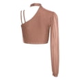 thumbnail image 4 of iiniim Women Shiny Rhinestone Dance Top Ballet Dance Adult Contemporary Shiny Crop Tops DustyPink S, 4 of 5