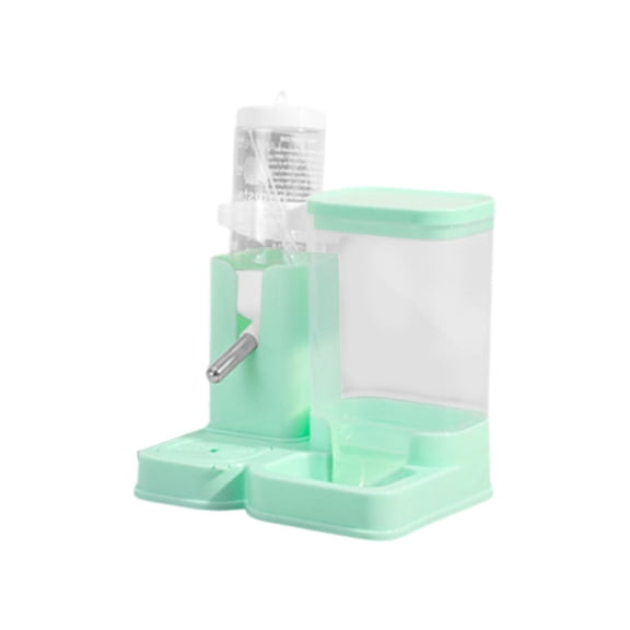 huayou Small Animal Cage Feeder, 2-in-1 Automatic Feeding and Watering System with Base, Dual-Purpose Pet Feeding Kit, Food Dispenser and Water Bottle Combo for Cages