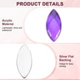 thumbnail image 2 of Paquete de 100 Strass en Forma de Ojo de Caballo, 15x7mm Pegatinas de Strass Acrílicas con Respaldo Plano para Manualidades/Joyería [Morado], 2 of 6