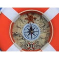 thumbnail image 3 of Handcrafted Cast Iron - Vibrant Orange Decorative Lifering Clock With White Bands 12"", 3 of 5