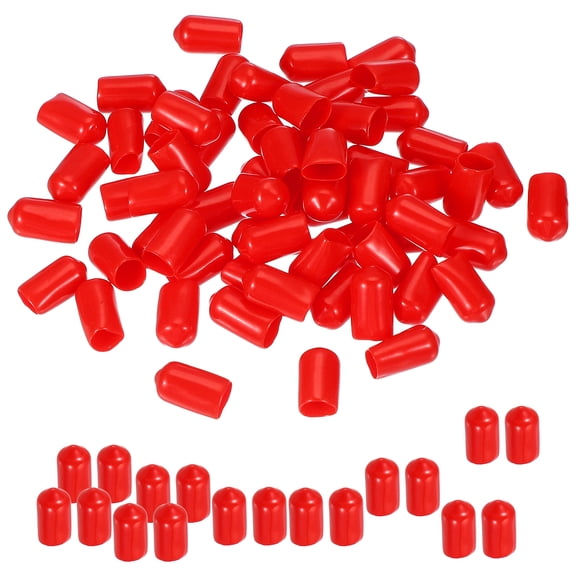 Uxcell 100Pcs 7.5mm ID Round Rubber End Caps Bolt Covers Vinyl Rubber Screw Protectors