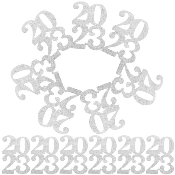 IDEANATEGRATE 24Ud Etiquetas Colgantes Glitter 2023 En Color Plata Para Decorar Fiestas Y Celebraciones