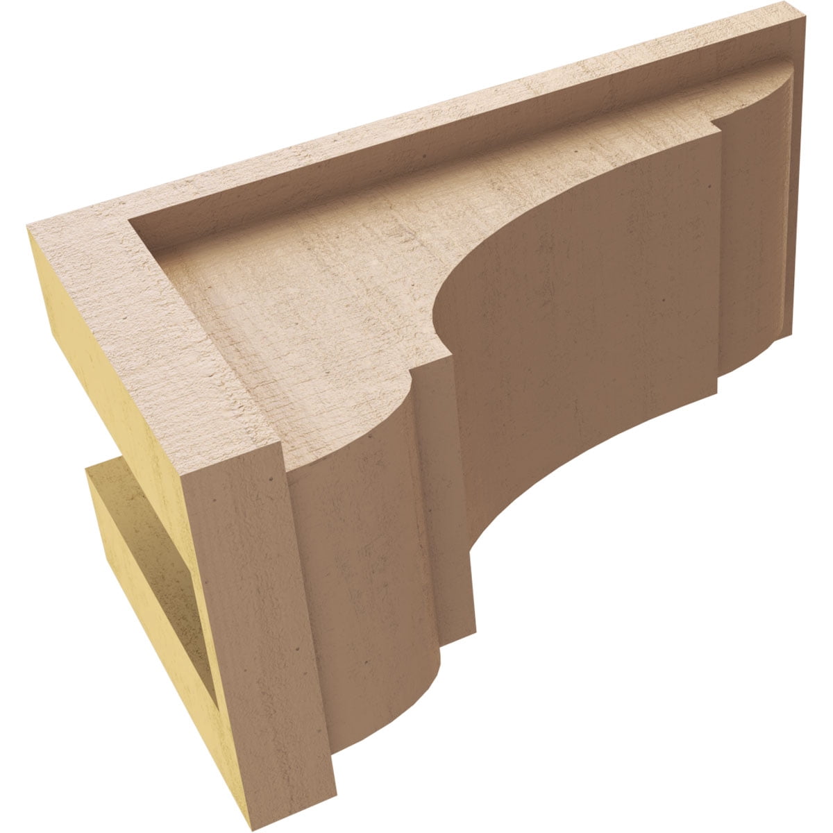 5"W x 10"D x 5"H Wide Bryant Rough Cedar Woodgrain TimberThane Corbel, Primed Tan
