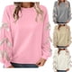 thumbnail image 1 of RKSTN Women's Christmas Sweatshirt Oversized Crewneck Cute Knit Bowknot New Year Holiday Sweatshirts Womens Casual Solid Round Neck Plus Size 3D Bow Trim Loose Comfy Sweatshirt Fall Spring Clothes, 1 of 8