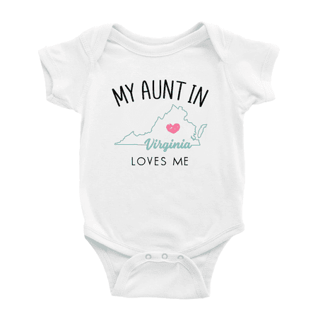 

My Aunt In Virginia Loves Me Baby Short Sleeve Romper Bodysuits 6-12 Months