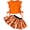C# Daisy Orange, variant on HWJAD Toddler Girl 2 Piece Outfit Little Girls Ruffle Sleeveless Drawstring Top and Floral Skirt Set Summer Kids Clothes