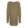 thumbnail image 5 of Deep V-Neck Sweaters for Women Women Fashion Solid Color Long Cross Loose Sleeve Knit Sweater Coat Fall Fashion 2023 Khaki, 5 of 5