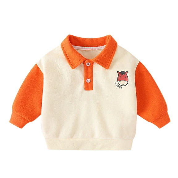 EnJoCho Youth Kids Outwear Shirts Toddler Long Sleeve Cute Cartoon Patchwork Striped Letter Sweatshirt Pullover Blouse Tops Clothes Little Boys Girls Casual Home School Wear 12-18 Months