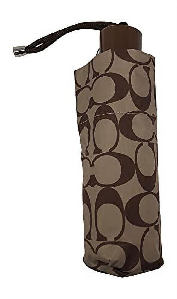 Coach UV Signature Mini Umbrella, Khaki/Saddle