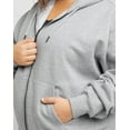 thumbnail image 3 of Hanes Originals Women's Fleece Zip-Up Hoodie (Plus Size) Light Steel 2X, 3 of 4