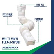 Ameri-Max Home Products Flex A Spout 55 in. White Vinyl Downspout Extension