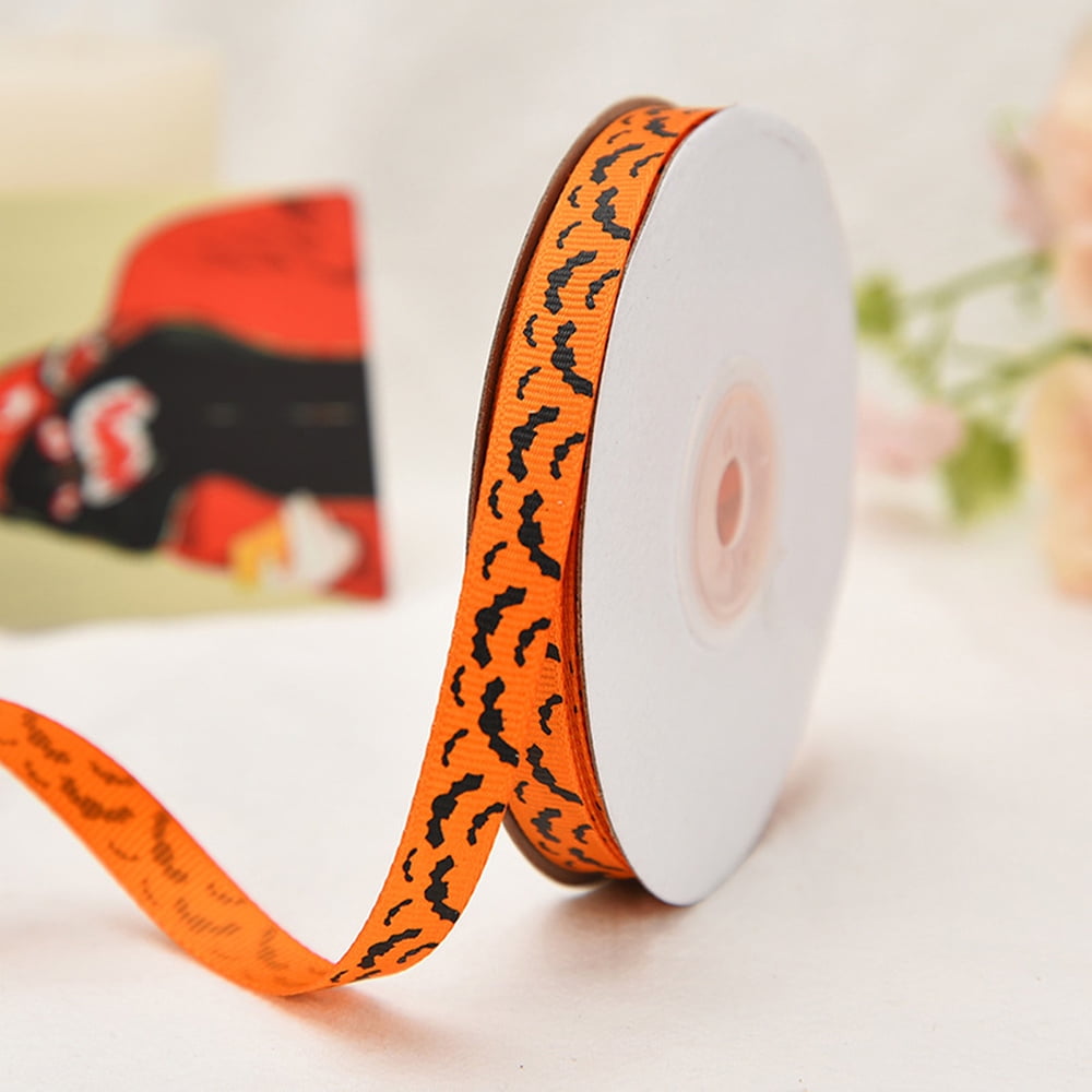 10Y Halloween Ribbon Spider Web Ghost DIY Gift Wrapping Trim Holiday Craft Decor 