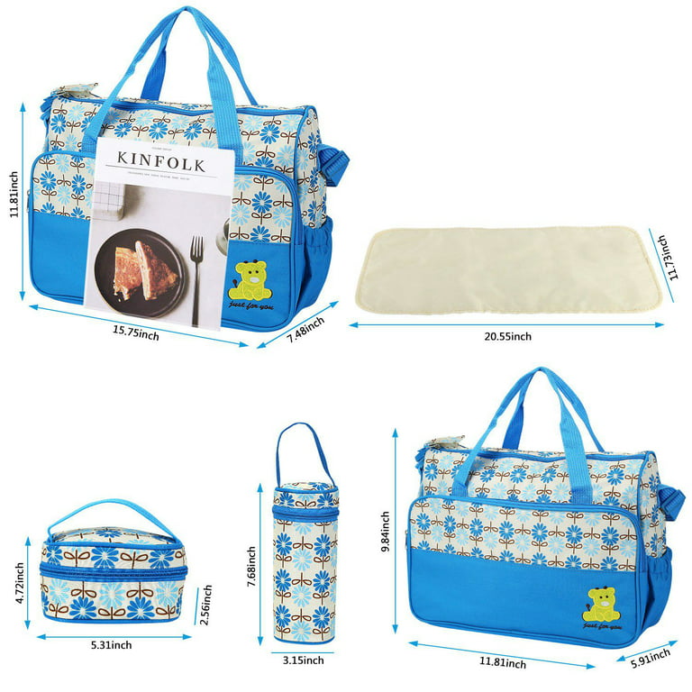  5PCS Diaper Bag Tote Set - Baby Bags for Mom (Gray) : Baby
