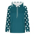 thumbnail image 6 of jtjvou Hoodie for Women Long Sleeve Polka Dots Pullover Sweatshirt Casual Oversized Tops 2025 Fashion Outfits Green S, 6 of 6