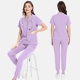 thumbnail image 6 of VIAOLI Women's Scrubs Set - V-Neck Top & Elastic Waist Pants for Nurses & Doctors, Multiple Colors, 6 of 6