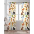 thumbnail image 2 of Tiger Lion Sheer Curtains 84 inches Long, Bird Cow Elephant Cartoon Animal Modern Light Filtering Sheer Window Curtains Rod Pocket Voile Drapes for Bedroom Living Room, 52"W x 84"L 2 Panels, 2 of 7