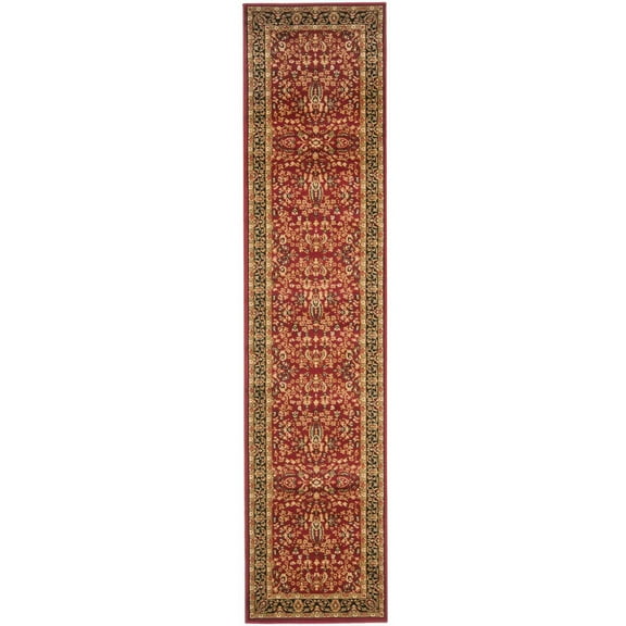 SAFAVIEH Lyndhurst Elizabeth Traditional Floral Runner Rug, Red/Black, 2'3" x 10'