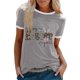 thumbnail image 2 of Fiudx Liquidación de Ahorros de Verano Top de Manga Corta con Cuello Redondo y Estampado Regular de Feliz Pascua Sexy de Verano para Mujer, 2 of 5