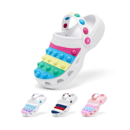 

Lopsie Little Big Kids Clogs Fidget Pad Style Slipper Slide on Garden Shoe for Boy Girl
