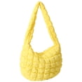thumbnail image 1 of 1506 Bolso Tipo Nube Gran Capacidad Acolchado Con Textura Plumón Bandolera para Mujer (amarillo) Amarillo, 1 of 6