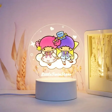 

Cinnamoroll Night Light Sanrio Hello Kitty Little Twin Stars Anime Figure Creativity Bedside Ambient Light Desk Lamp Girl Gift