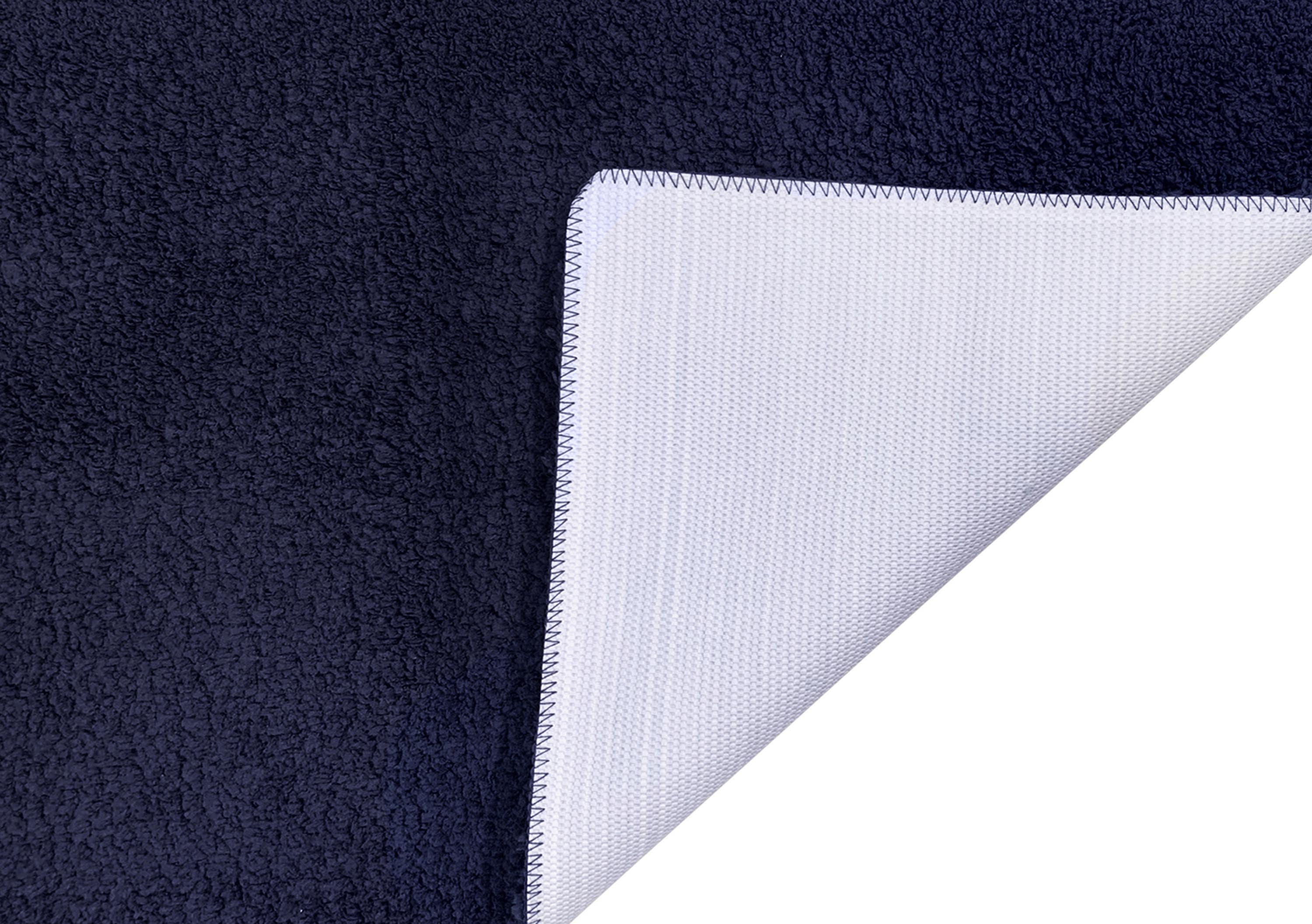 Better Trends 5 Piece Bathroom Rug Set 100% Polyester Bath Rug, Water Absorbent Non-Slip Bath Mat Machine Washable Micro Plush Collection - Navy
