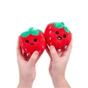Emotional Support Pals Strawberries, 5 Strawberry Plush Toys with Carrying Basket, Cute Food Plush Gift Set