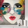 thumbnail image 2 of Idea4wall 2pcs Street Art Colorful Graffiti Hip Hop Girl Stick Wallpaper Removable Wall Murals Large Wall Stickers for Home Decoration, 48"x48", 2 of 5