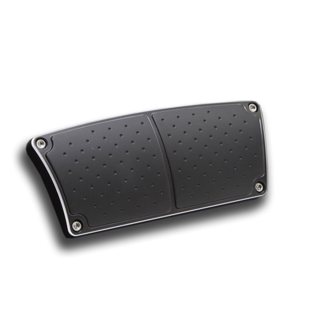 Clayton Machine Works BPA-206-B Brake Pedal Pad Black; Billet Aluminum With Rubber Insert