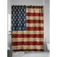 thumbnail image 5 of Vintage American Flag Small Stall Shower Curtain, Waterproof Shower Curtains for Bathroom, Retro USA Flag Blue Red Washable Fabric Cloth Bath Curtain for Bathtub Decoration with Hooks 36x72 Inches, 5 of 6