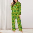 thumbnail image 2 of Balery Autumn Corn Pattern Pajama Sets for Women Long Sleeve 2 Piece Sleepwear Loungewear Sets Soft PJ's with Pockets Long Sleeve Comfy Pj Sets-Small, 2 of 7